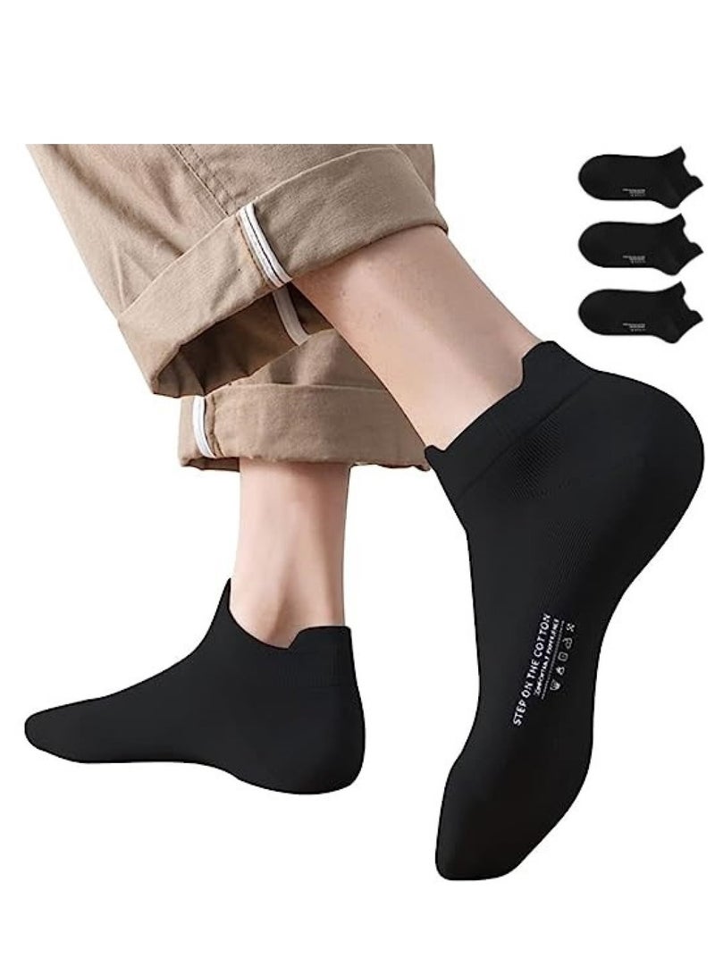 RATSAW Men's Athletic Running Socks 3-Pack Anti-Blister Cushioned Breathable Cotton for Sports and Gym Low Cut Lightweight Comfort  - Image 1