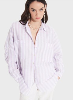 JUNE Striped Button Down Shirt  - Image 1