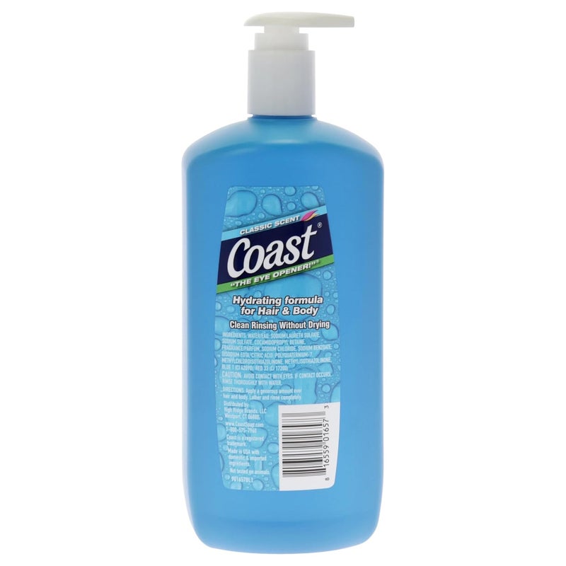 Coast Classic Scent Body Wash Hair and Body Dual Action Formula Shower Gel Body Wash DeepCleansing Gel Texture Hydrating Body Wash 32 oz - Image 2