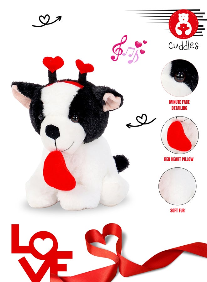 Cuddles Cute Puppy Stuffed Animal with Heart, 10″ White Soft Stuffed Puppy Plush Toy, Cuddles Valentines Day Gifts for Him And Her, Gifts For Girlfriend Boyfriend - Image 2