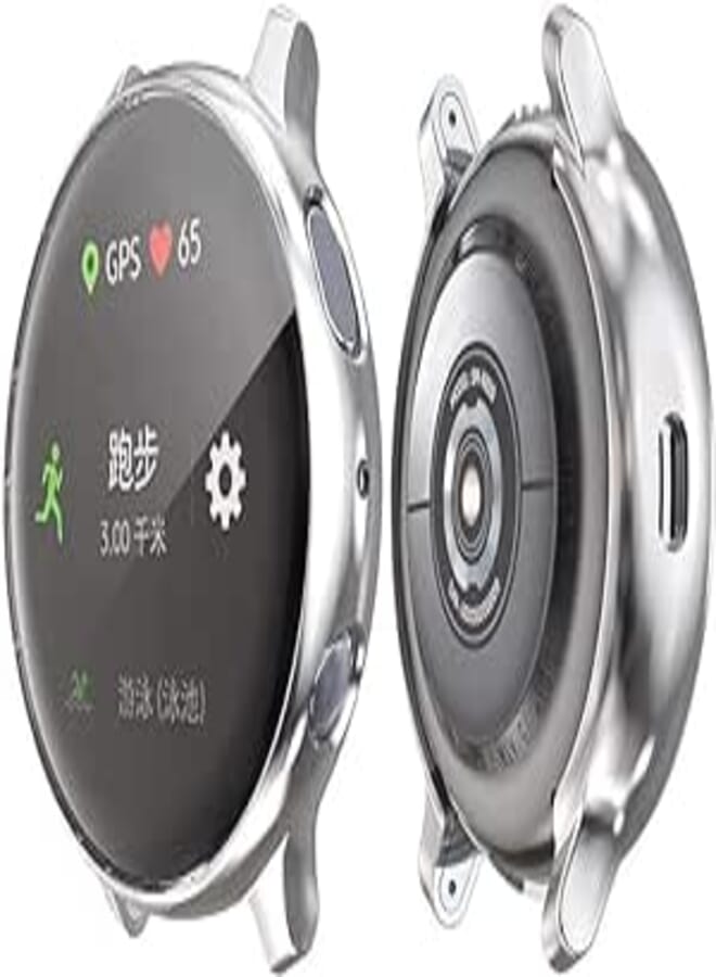 Case Compatible with Samsung Watch Active 2 44mm Case Watch Soft TPU Shockproof Cover Slim Guard Thin Bumper Shell Protector (SILVER)