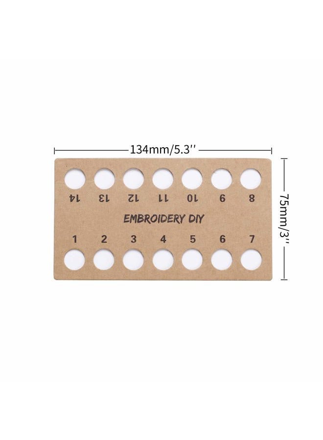 Bonroy 50 Pack Embroidery Floss Brown Paper Cross Stitch Thread Holder 14 Positions Embroidery Thread Storage Tool for Work Studio Craft Class Storage Organizer - Image 3