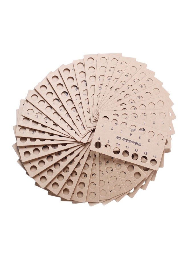 Bonroy 50 Pack Embroidery Floss Brown Paper Cross Stitch Thread Holder 14 Positions Embroidery Thread Storage Tool for Work Studio Craft Class Storage Organizer - Image 2