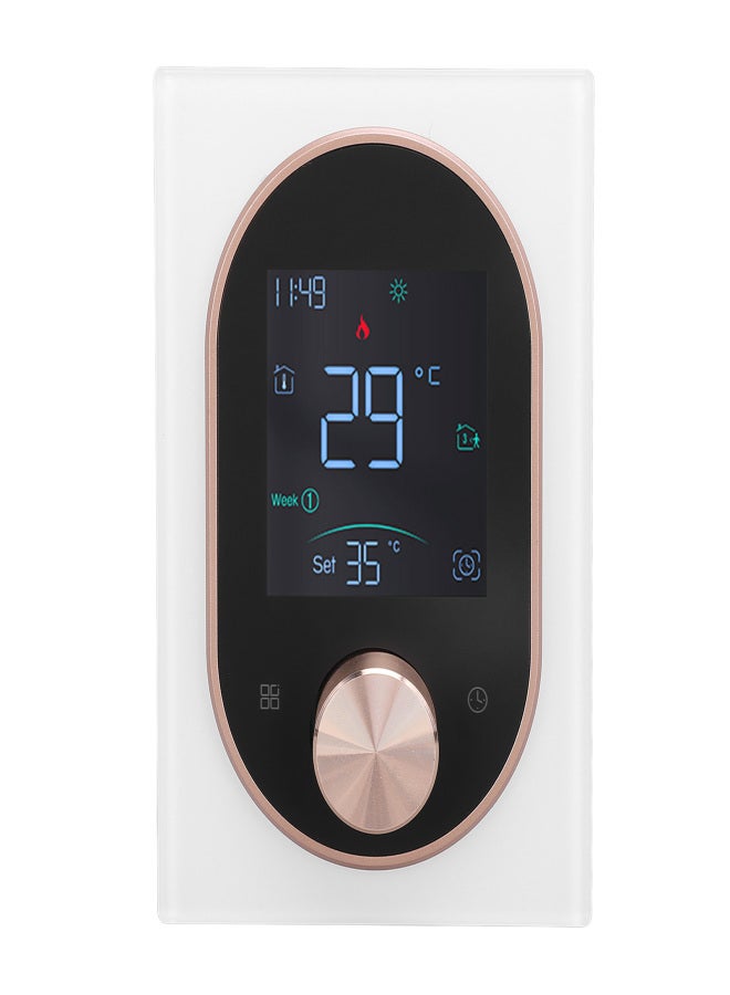 Smart Color Thermostat LCD Programmable Knob Control Touchscreen Electric Heater Thermostat with APP for Home Hotel Office AC 95V to 240V White Normal Model - Image 1