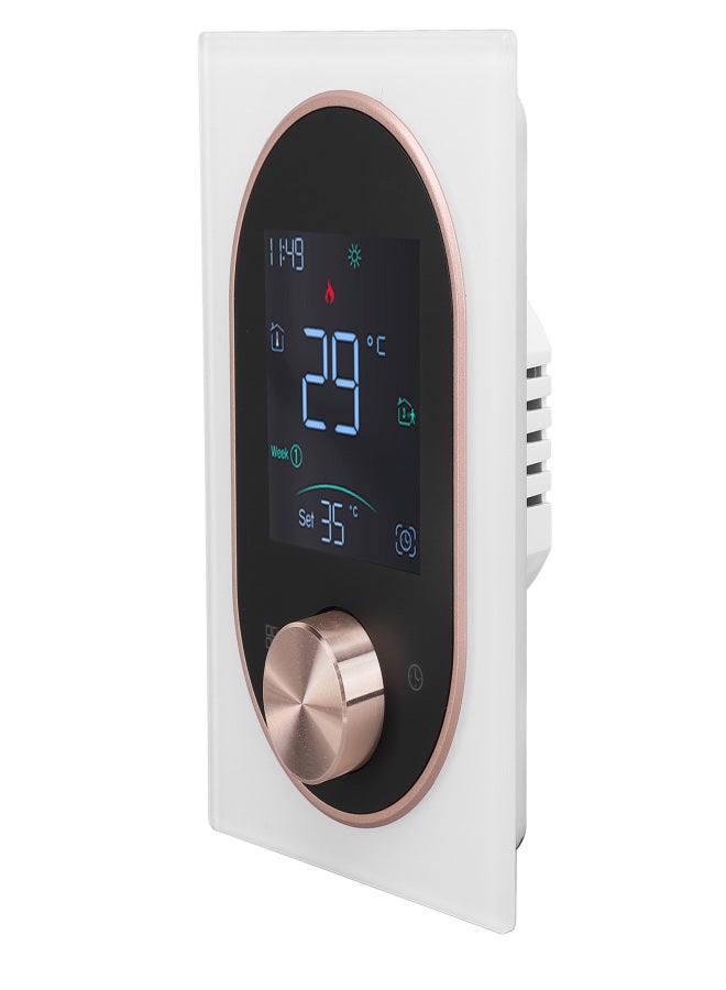 Smart Color Thermostat LCD Programmable Knob Control Touchscreen Electric Heater Thermostat with APP for Home Hotel Office AC 95V to 240V White Normal Model - Image 2
