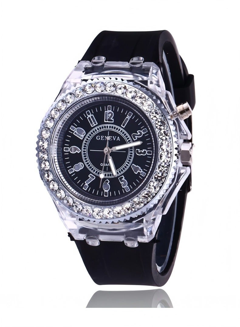 Geneva 4 Pcs Ins Luminous Watch, Fashionable Male And Female Primary And Secondary School Students Luminous Watch - Image 3