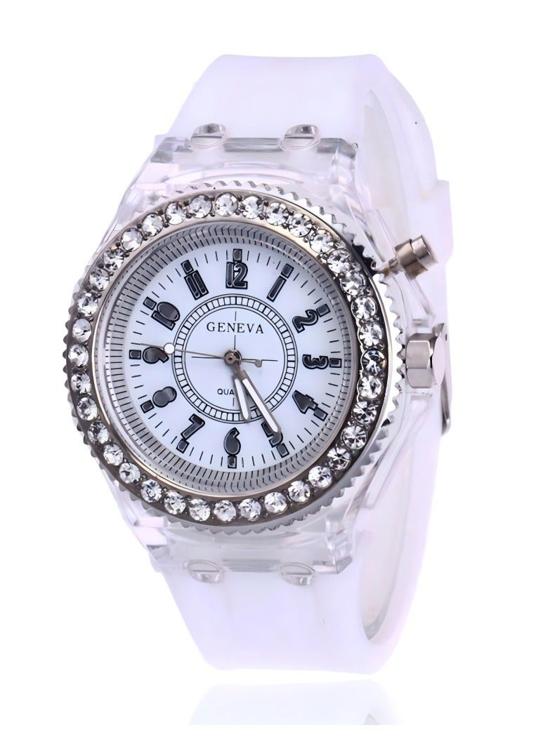 Geneva 4 Pcs Ins Luminous Watch, Fashionable Male And Female Primary And Secondary School Students Luminous Watch - Image 5