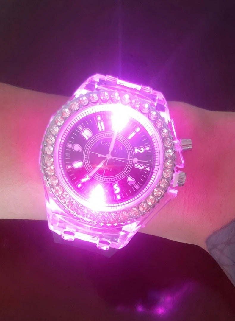 Geneva 4 Pcs Ins Luminous Watch, Fashionable Male And Female Primary And Secondary School Students Luminous Watch - Image 4