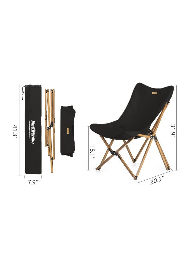 Naturehike Mw01 Outdoor Folding Chair | Ultralight Portable Camp Chair | Durable Aluminum Frame, Robust Oxford 600D Fabric, Compact Design | Black - Image 2