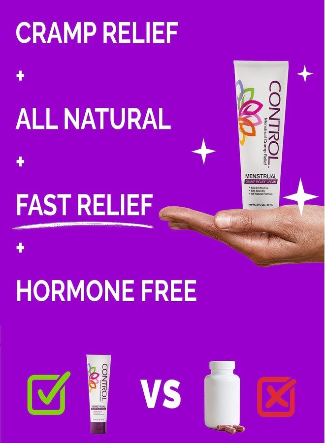 CONTROL, Menstrual Cramp Relief Cream, Topical Pain Relief for Period Cramps and PMS, Period Relief Products, Fast and Effective, Easy to Use, Safe for All Ages, Hormone Free, All Natural, 3 oz Tube. - Image 4