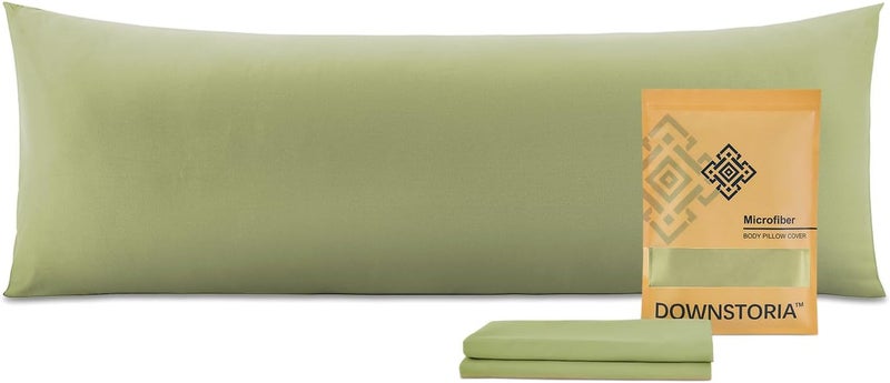 DOWNSTORIA Body Pillow Cover, Ultra Soft Microfiber Long Pillowcase, Envelope Closure Large Pillow Cases 20x54 inch (Sage Green) - Image 1