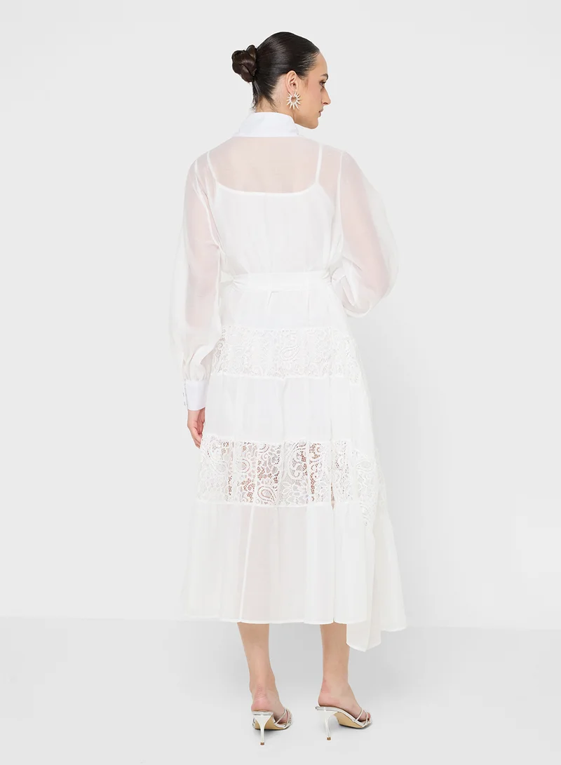 Khizana Embellished Shirt Dress