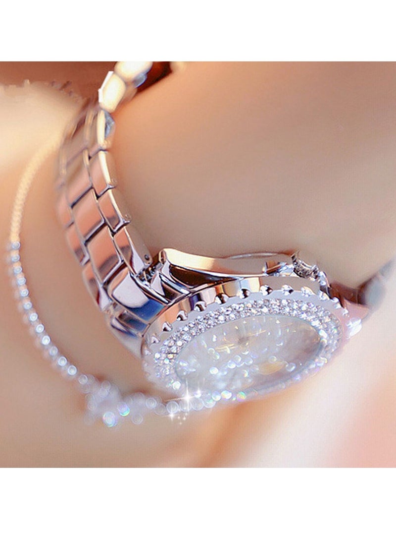 لياوسيسي ساعة يد نسائية من الفولاذ المقاوم للصدأ مع سوار - Image 2