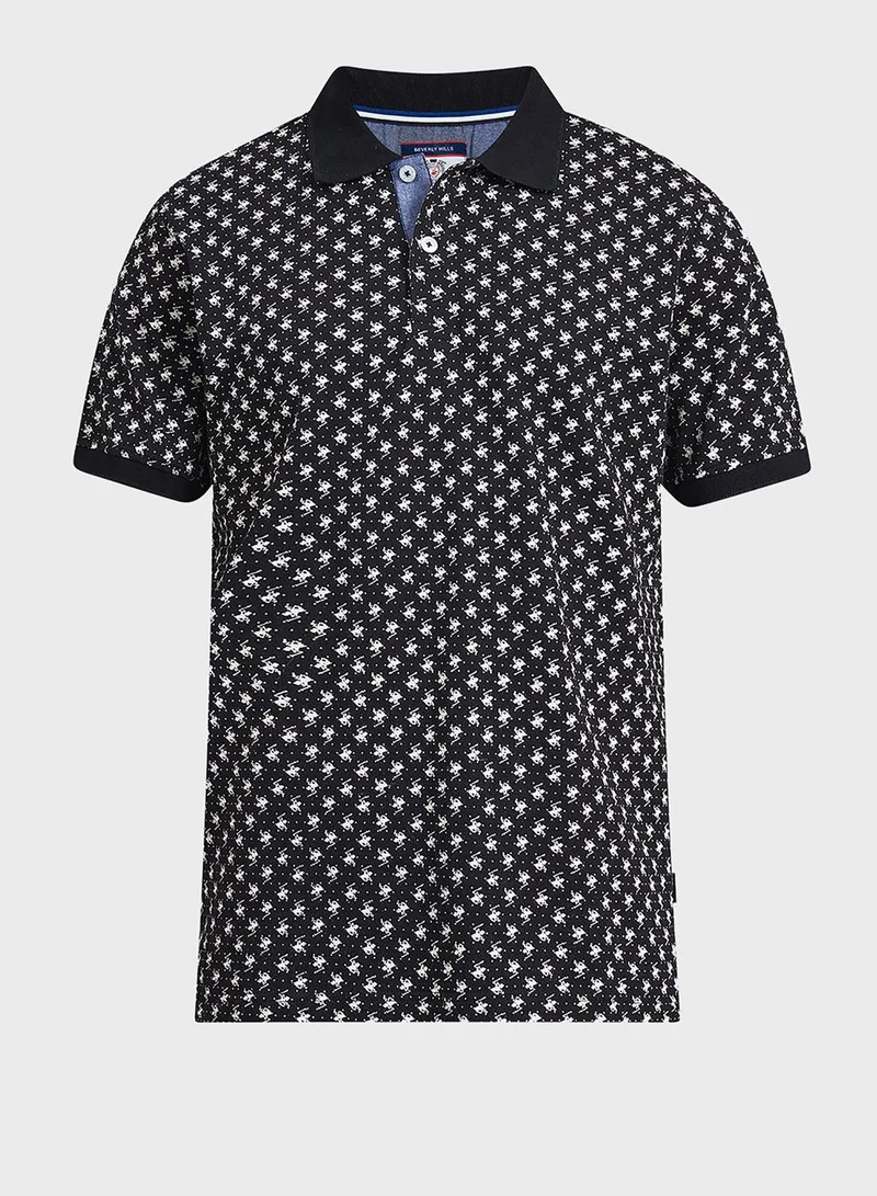 bhpoloclub Geo Print Polo
