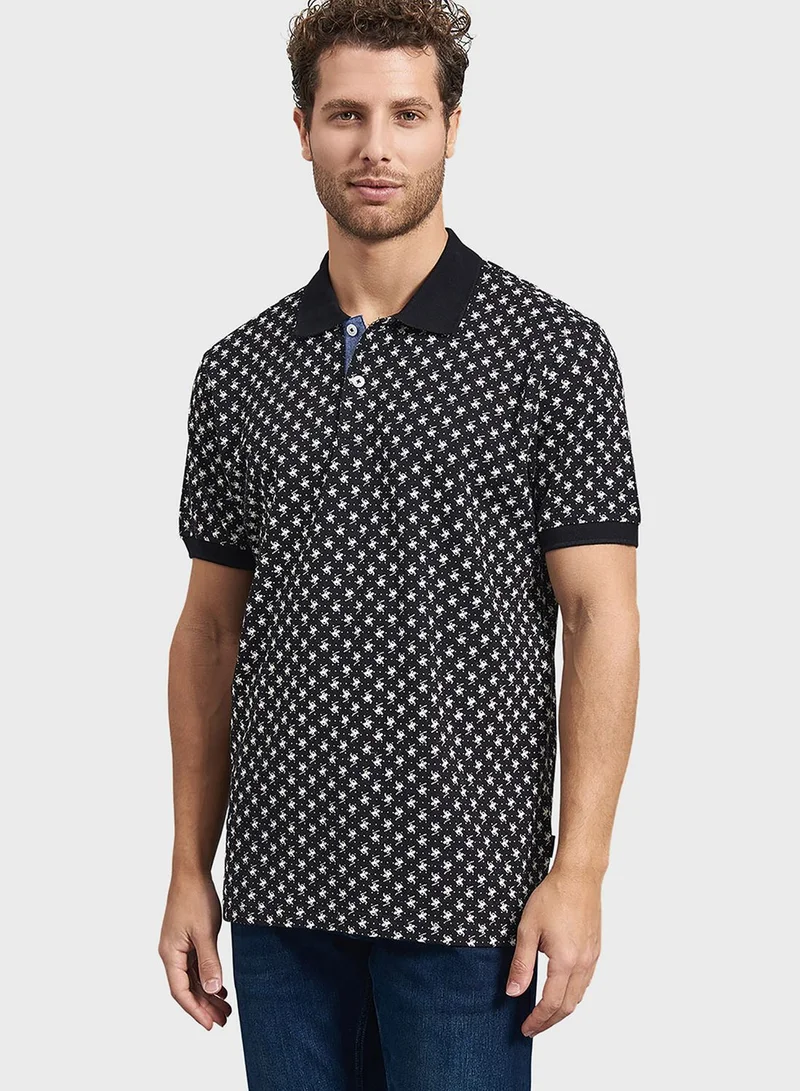 bhpoloclub Geo Print Polo