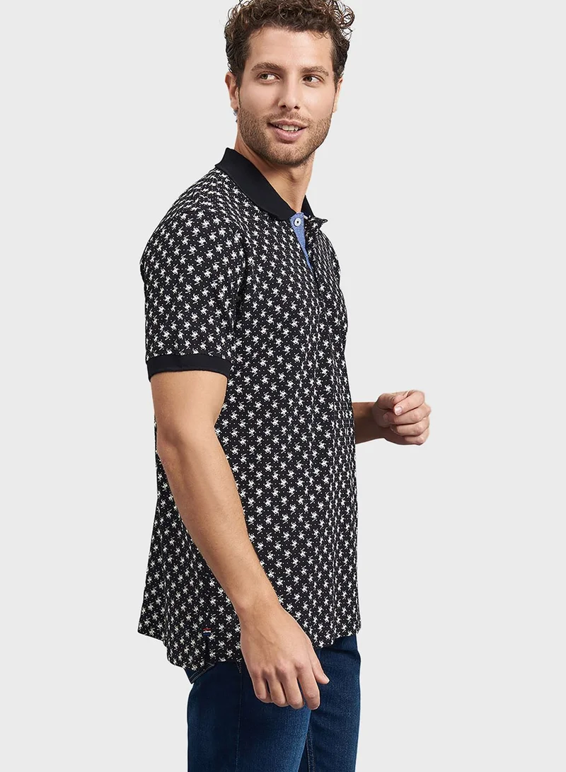 bhpoloclub Geo Print Polo