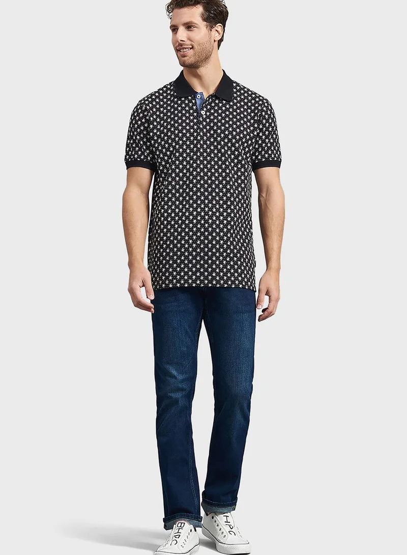 bhpoloclub Geo Print Polo