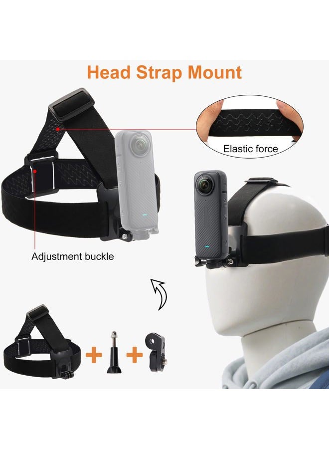 CamKix Accessories Kit for Insta360 and GoPro (Headband Mount + Backpack Clip Holder + 360° Rotating Wrist Strap) - Image 5