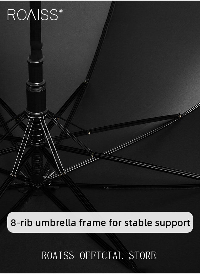 roaiss 8 Rib Multifunctional Crutch Umbrella Long Handle Climbing Umbrella with Full Carbon Fiber Wind Resistant and Anti Rust Umbrella Ribs Elderly Dual Purpose Umbrella for Rain and Shine  - Image 5