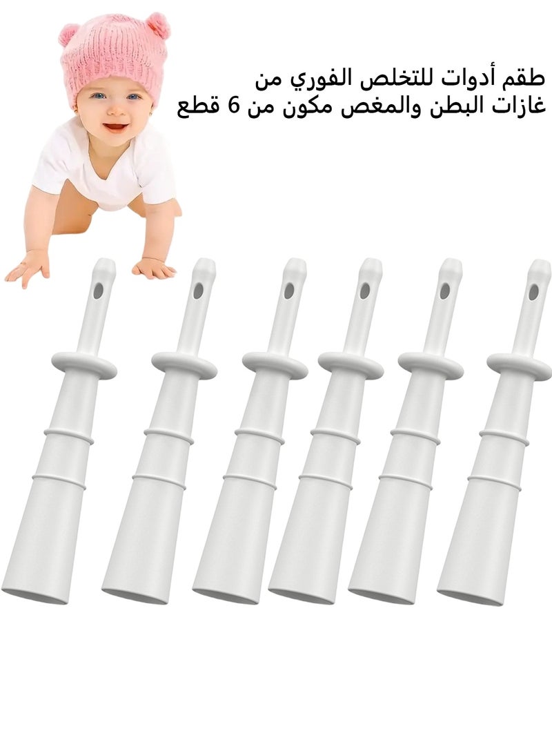 Bukela 6-Piece Windi Gas & Colic Reliever Set for Babies - Pediatrician Approved TPR Material | Safe Newborn Colic Pain Relief Tool with Hollow Design | Portable Infant Gas Remover - Image 1