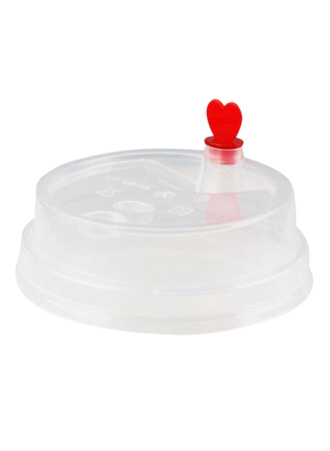 Transparent Lid With Red Heart 90mm Original