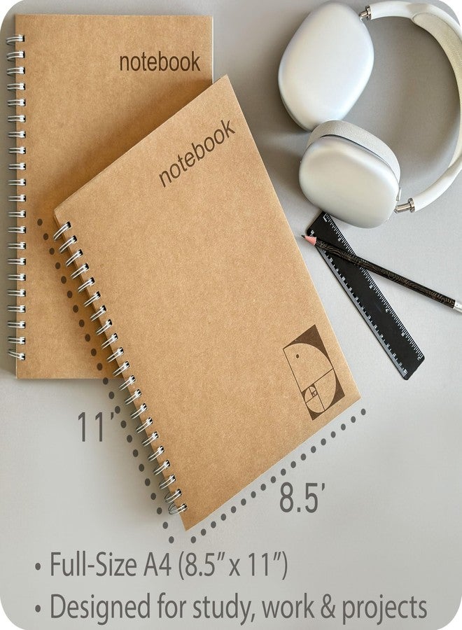 le vent Set of 2 A4 Large Spiral Notebooks (8.5"x11") Hardcover - 8x11 Journal Refills with 100 gsm Ink Proof Paper - Wirebound Business Notebook for Men and Women (Dot Paper) - Image 2