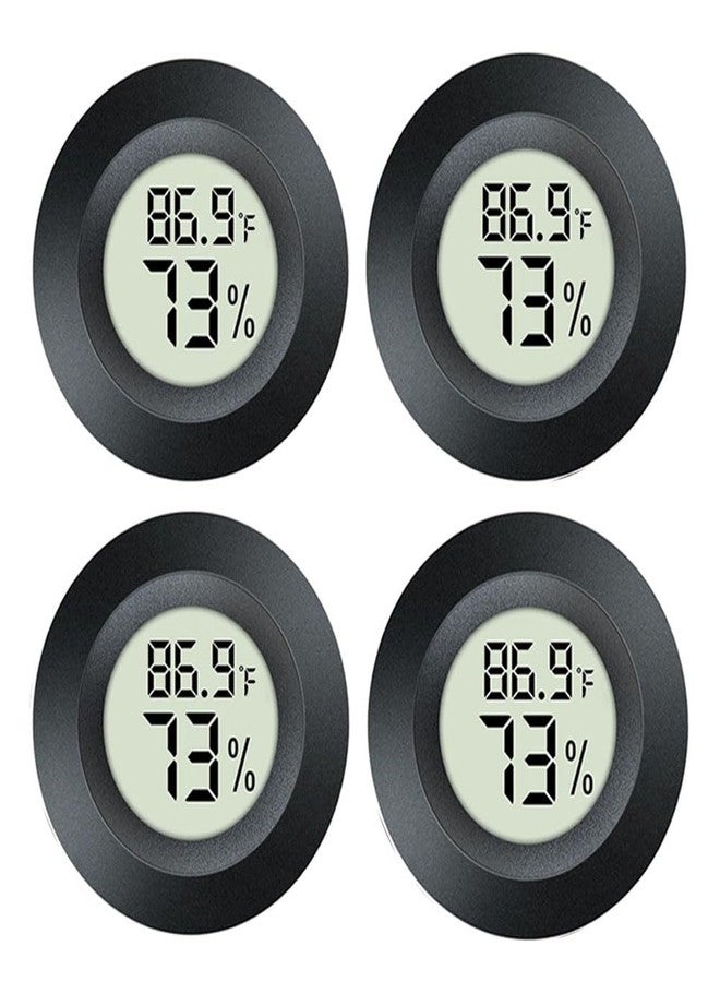 JEDEW 4 Pack Hygrometer Thermometer Digital Humidity Meter Indoor/Outdoor Humidity Monitor Reptile Thermo-Hygrometer for Greenhouse Humidors Terrarium Jars, Fahrenheit (℉) /Celsius(℃) (4) - Image 1