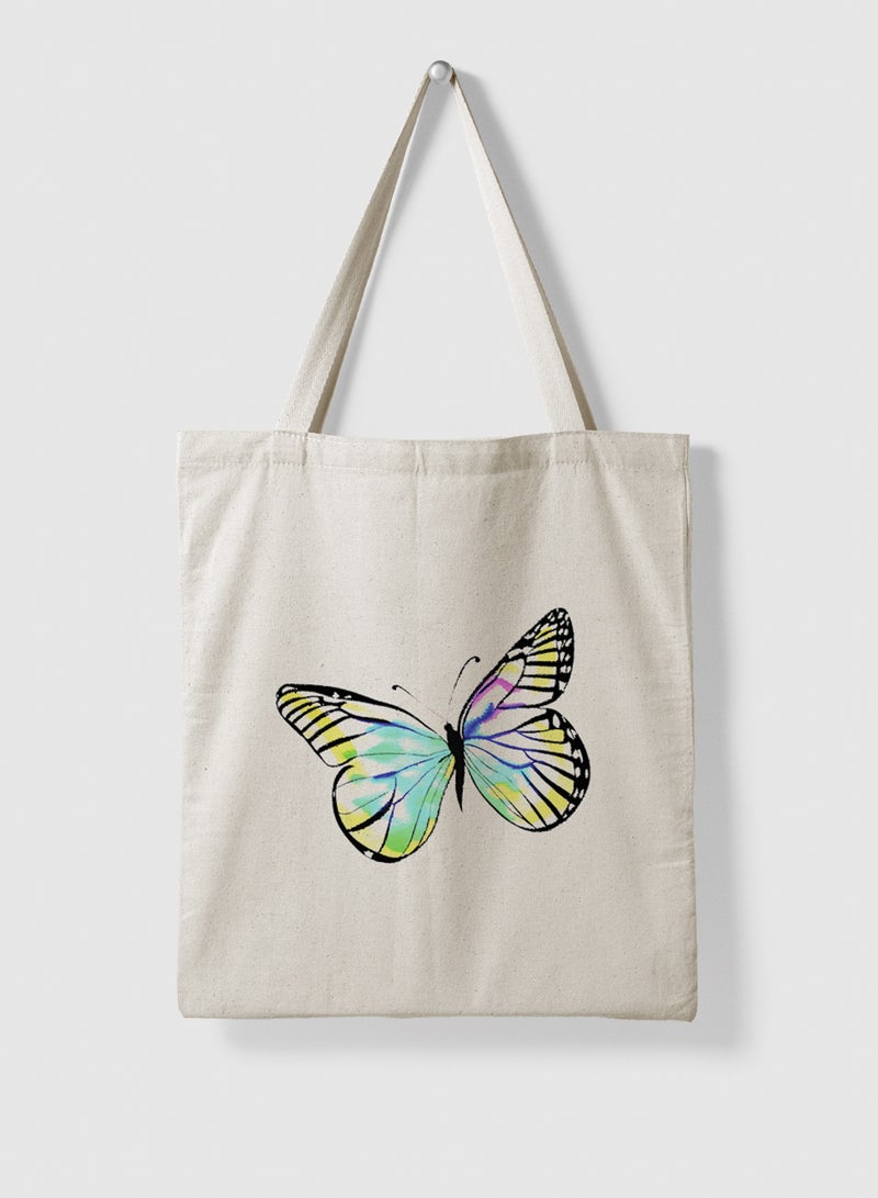 لوحة حقيبة يد بأحزمة كتف من البوليستر بتصميم فراشة ملونه - Image 4