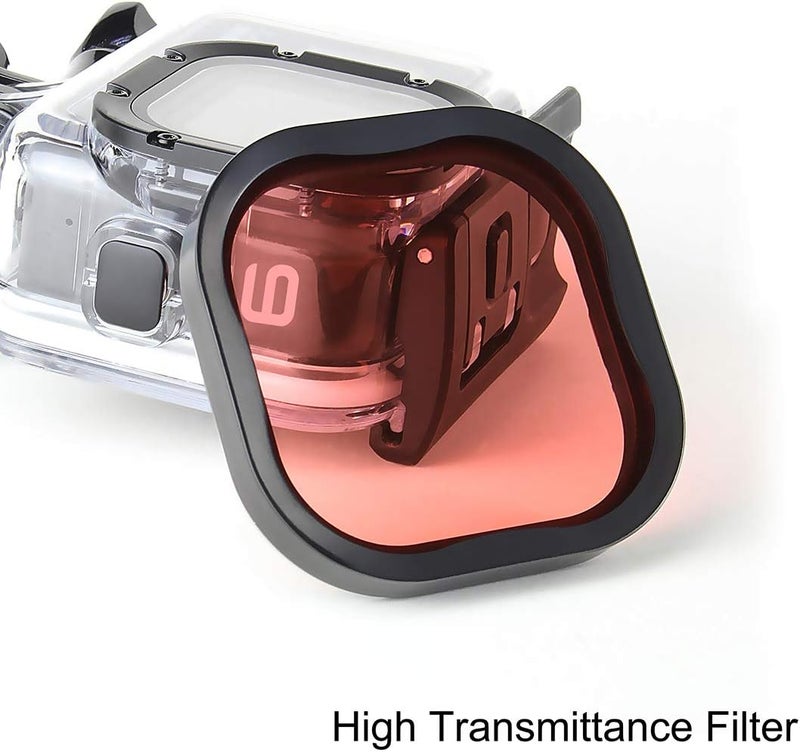 سون سان مجموعة مرشحات الغوص المكونة من 3 قطع لـ GoPro Hero 8 9 10 11 12 13 Black للغلاف الرسمي المقاوم للماء - مرشحات أحمر، أحمر فاتح، أرجواني - تصحيح الألوان للفيديو والتصوير الفوتوغرافي تحت الماء - Image 3