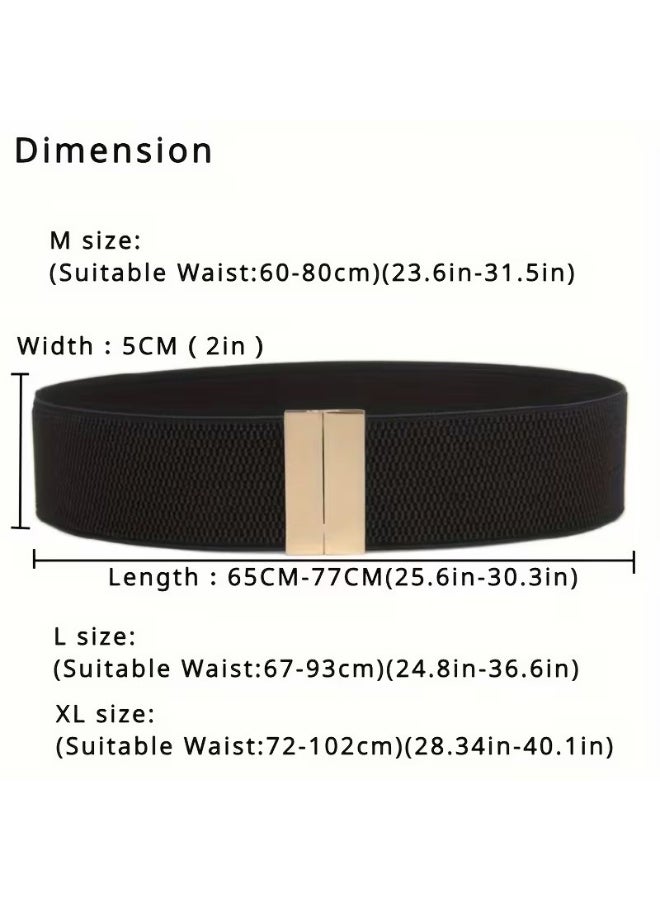 Goolsky Women's Wide Elastic Waist Belt with Metal Buckle - Adjustable Tummy Control Dress Belt (59.94cm-80cm Waist) for Wedding, Party, Daily Wear - Retro Corset-like Cincher, (Fabric & Metal) - Postpartum & Belt - Image 4