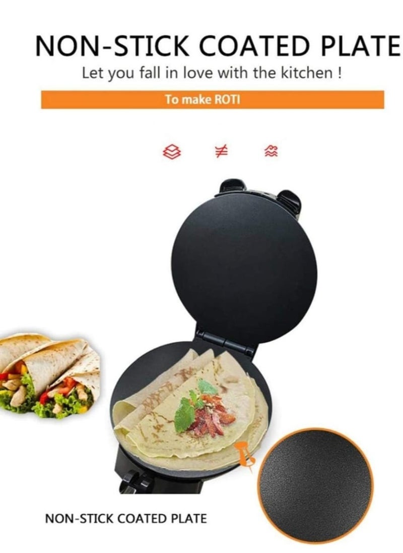 Generic - Roti Maker Chapathi Maker 10 Inch, Ideal for Making Homemade Tortillas Tacos Flatbreads,Chapati Roti, Stainless Steel Housing With Adjustable Temperature Control Non-Stick Coating - Image 1
