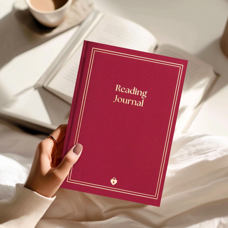 Paperell Reading Journal - 52 Reviews - Book Journal Gift for Book Lovers - Review, Log & Track Your Reading - Avid Readers Accessories - Linen Hardcover - Burgundy - Image 4