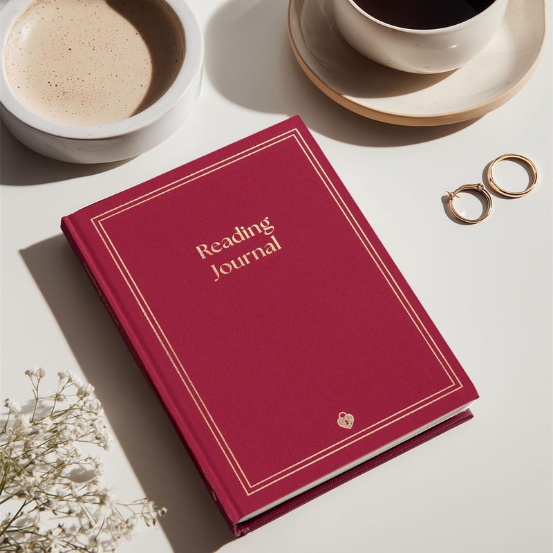 Paperell Reading Journal - 52 Reviews - Book Journal Gift for Book Lovers - Review, Log & Track Your Reading - Avid Readers Accessories - Linen Hardcover - Burgundy - Image 2