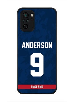 Rugged Black Edge Case for Redmi Note 10S / Redmi Note 10 4G, Slim fit Soft Case Flexible thin Cover - Player Name - James Anderson, Jersey Number- 9