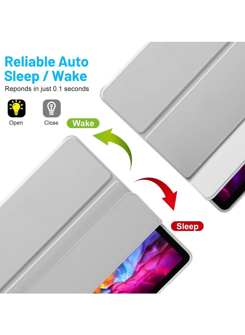 ميجوفاست جراب Samsung Galaxy Tab S10Fe / S9Fe مع حامل قلم S، جراب واقٍ ذكي بحامل ثلاثي الطيات مع ظهر ناعم من مادة TPU، غطاء بخاصية السكون/التنشيط التلقائي لجراب Samsung Galaxy Tab S10 Fe / S9Fe، رمادي فضي - Image 2