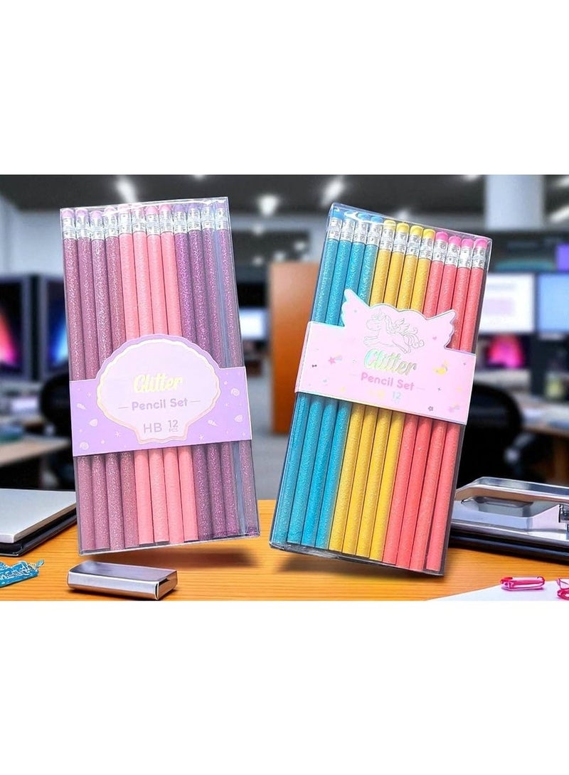 Moon Berry Glitter Pencils Pack of 12 - Image 2