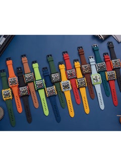 T5 T5 Men's Chronograph Square Dial Silicone Strap Watch  - Image 3