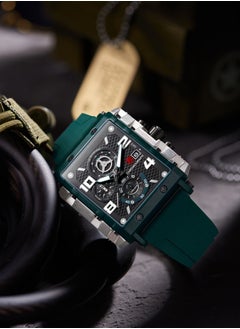 T5 T5 Men's Chronograph Square Dial Silicone Strap Watch  - Image 2