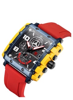T5 T5 Men's Chronograph Square Dial Silicone Strap Watch  - Image 5