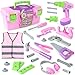 EP EXERCISE N PLAY Kids Tool Set Pink Toy Tool Set for Girls with Electric Drill Hammer Planer Working Vest with Storage Box Construction Pretend STEM Toy Tool Kit for Toddlers Age 3 Years and Up - Image 4