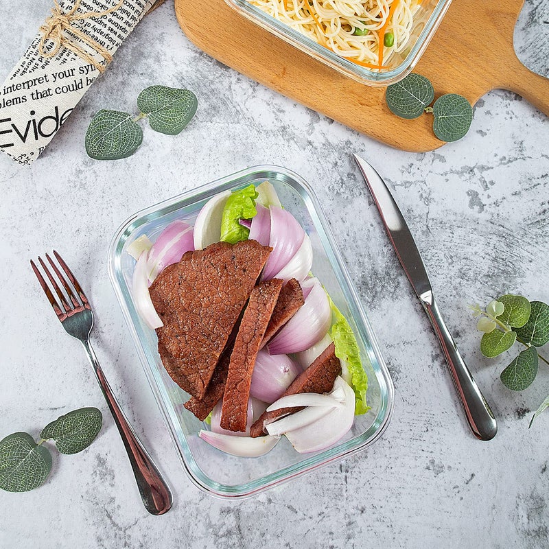 UMEIED 10 Pack Glass Food Storage Containers with Lids Leakproof  Airtight Glass Meal Prep Containers For Lunch  On The Go  Leftover  Dishwasher Safe - Image 5