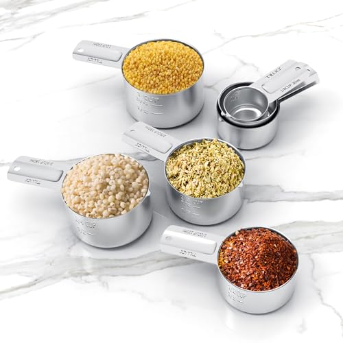 TILUCK Stainless Steel Measuring Cups Set,Kitchen Gadgets for Cooking & Baking,Set of 7 - Image 5