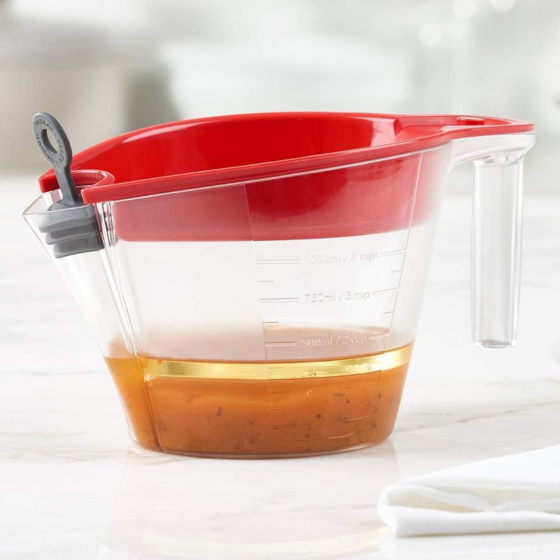 Trudeau Trudeau 4 Cup Gravy Fat Separator 4cup Red and clear  - Image 5