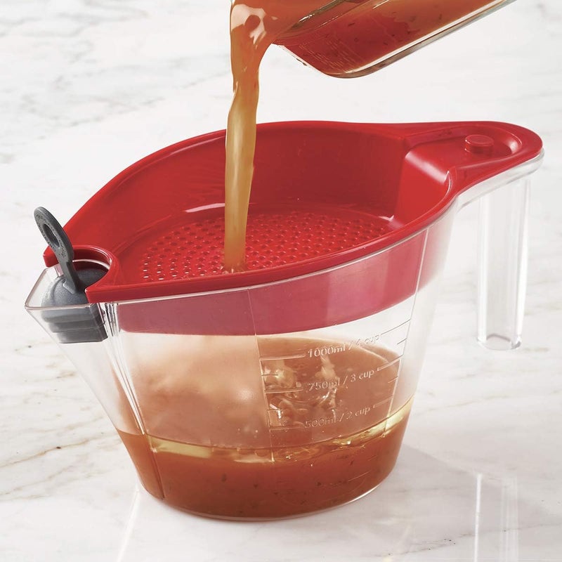 Trudeau Trudeau 4 Cup Gravy Fat Separator 4cup Red and clear  - Image 4