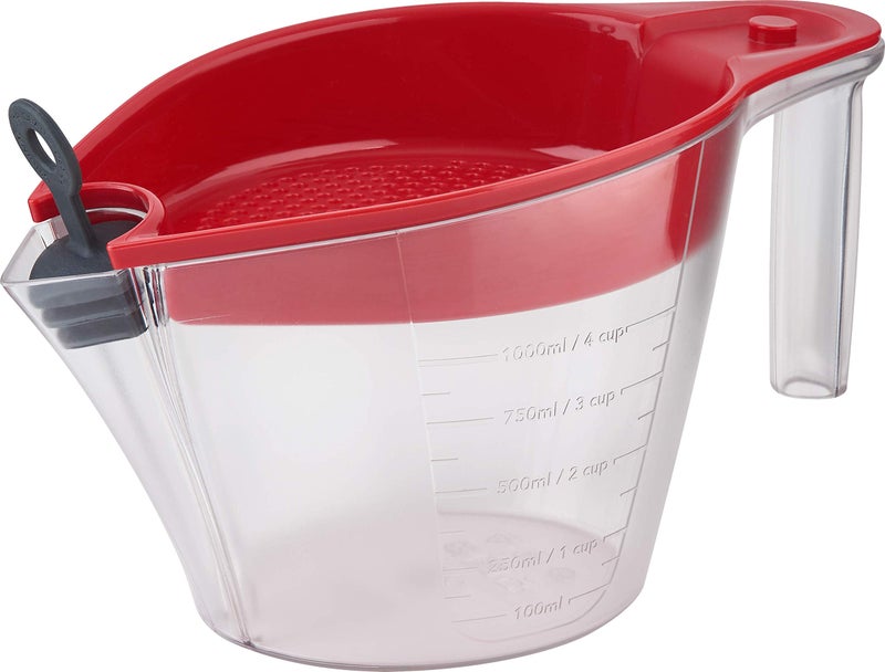Trudeau Trudeau 4 Cup Gravy Fat Separator 4cup Red and clear  - Image 1