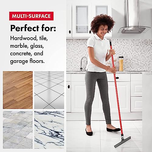 RAVMAG Heavy Duty Floor Squeegee for Concrete and Tile Floor - Silicone Squeegee Broom Floor Scrubber - Large Single Cast Rubber Blade Aluminum Long Handle 360° Swivel Joint - Garage Shower Window Cleaning - Image 4