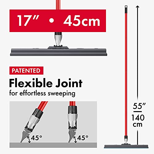 RAVMAG Heavy Duty Floor Squeegee for Concrete and Tile Floor - Silicone Squeegee Broom Floor Scrubber - Large Single Cast Rubber Blade Aluminum Long Handle 360° Swivel Joint - Garage Shower Window Cleaning - Image 5