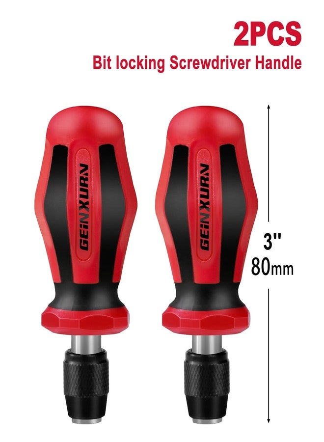Geinxurn Magnetic 2PC Mini Changeable Head Manual Screwdriver Holder, Quick Change&Release 1/4” Hex Bit Extension Holder - Image 2