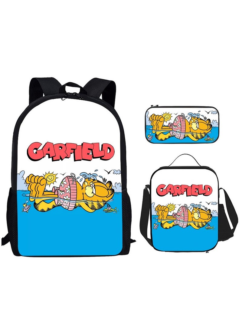 Printed Anime Peripherals Primary School Students Wear-Resistant School Bag Shoulder Bag Pencil Case Three-Piece Set