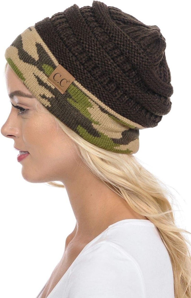Cc Trendy Warm Chunky Soft Stretch Cable Knit Beanie - Image 1